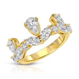 Mix Cut Diamond Dangle Band Ring