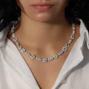 Multicolor Fancy Cut Diamond Necklace