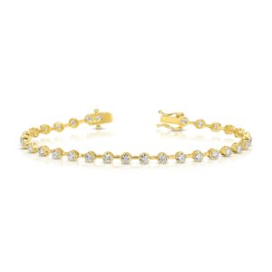 Round Cut Diamond Station Tennis Bracelet – 2.52 ct.