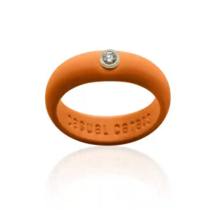 Burnt Orange Diamond Silicone Ring