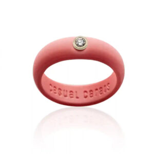 Coral Diamond Silicone Ring