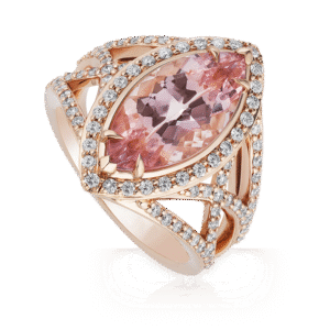 Morganite & Diamond Marquise Cocktail Ring
