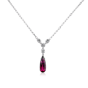 Rubelite and Diamond Necklace