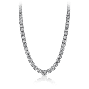 Crisscut® Cushion Diamond Tennis Necklace