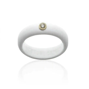 White Diamond Silicone Ring