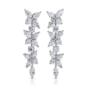 Mixed Cut Diamond Dangle Earrings
