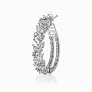 L’Amour Crisscut® Pear-Shape & Crisscut® Round Diamond Hoop Earrings