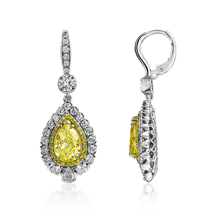 Yellow Diamond Earrings