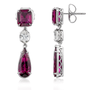 Ruby and L’Amour Crisscut® Oval Diamond Earrings