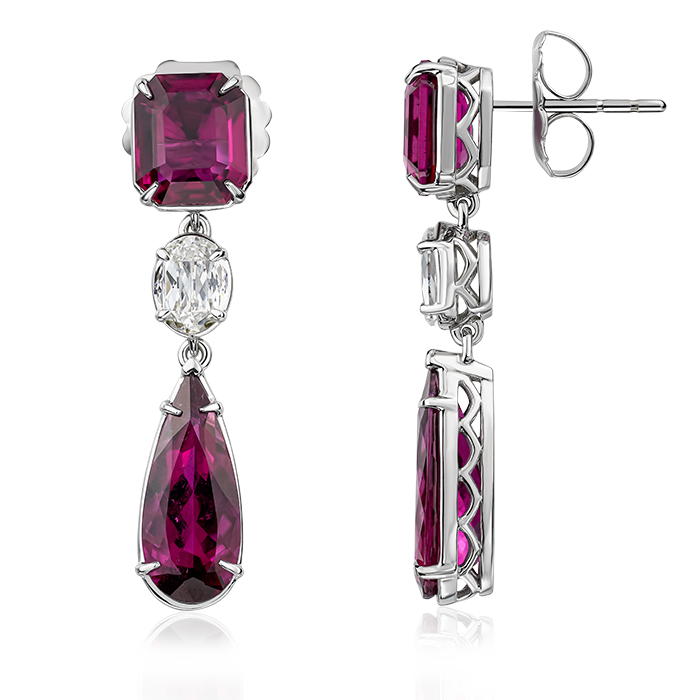 Ruby and L’Amour Crisscut® Oval Diamond Earrings