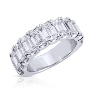 Emerald Cut Diamond Three-Quarter Eternity Band Ring – 4.04 ct.
