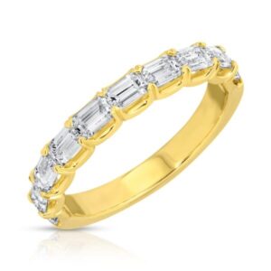 East-West Emerald Cut Diamond Three-Quarter Eternity Band Ring – 1.18 ct