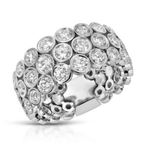 Bezel Set Round Cut Diamond Band Ring