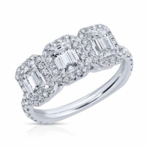 Emerald Cut Three Stone Diamond Ring – 2.23 ct.