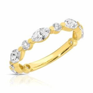 Marquise and Round Cut Diamond Band Ring