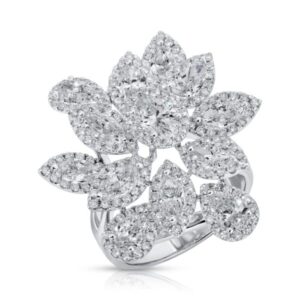 Multi Fancy-Cut Diamond Floral Ring