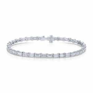 East West Set Baguette Cut Diamond Tennis Bracelet – 6.53 ct.
