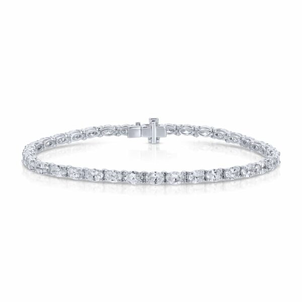 East West Set Oval Cut Diamond Tennis Bracelet – 4.96 ct.