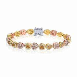 Multicolor Fancy Cut Diamond Tennis Bracelet – 8.29 ct.