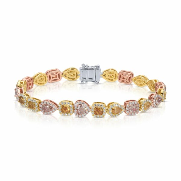 Multicolor Fancy Cut Diamond Tennis Bracelet – 8.29 ct.