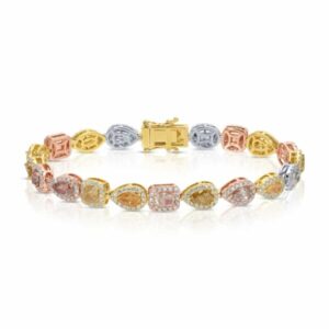 Multicolor Fancy Cut Diamond Tennis Bracelet – 11.38 ct.