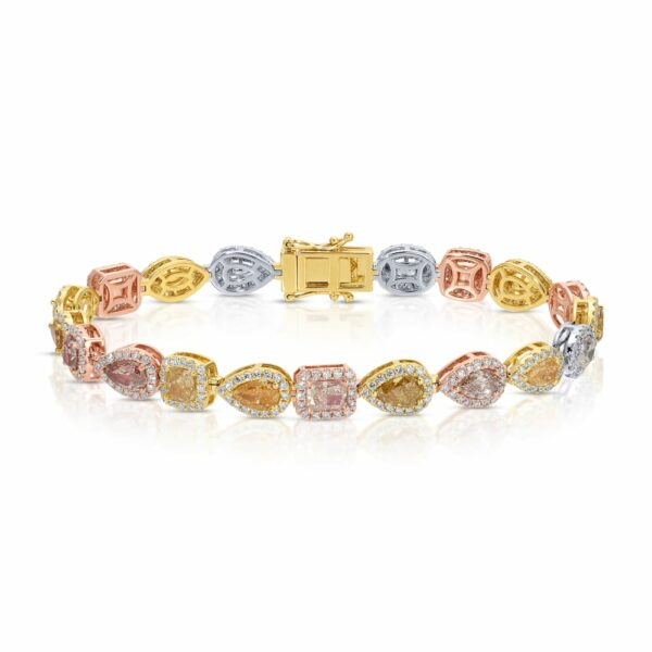 Multicolor Fancy Cut Diamond Tennis Bracelet – 11.38 ct.