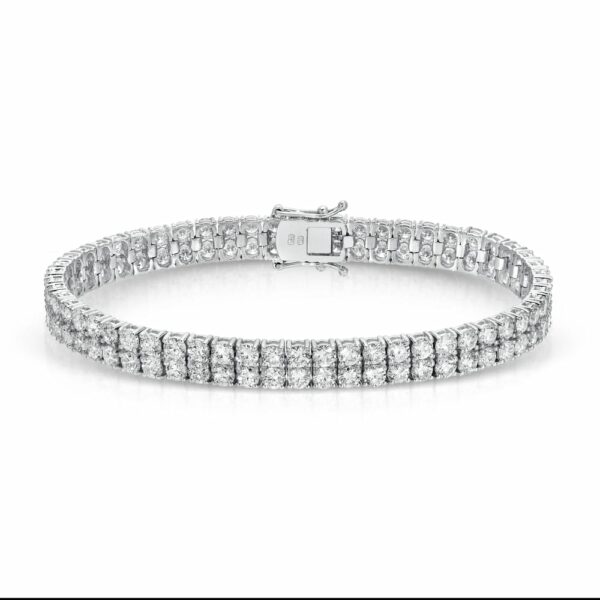 Two Row Round Cut Diamond Tennis Bracelet – 11.46 ct.