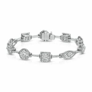 Mix-Shape Diamond Halo Bracelet