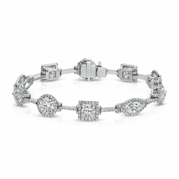 Mix-Shape Diamond Halo Bracelet