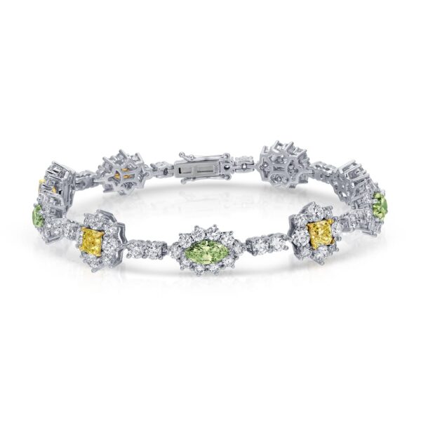 Multicolor Fancy Cut Diamond Tennis Bracelet – 12.82 ct.