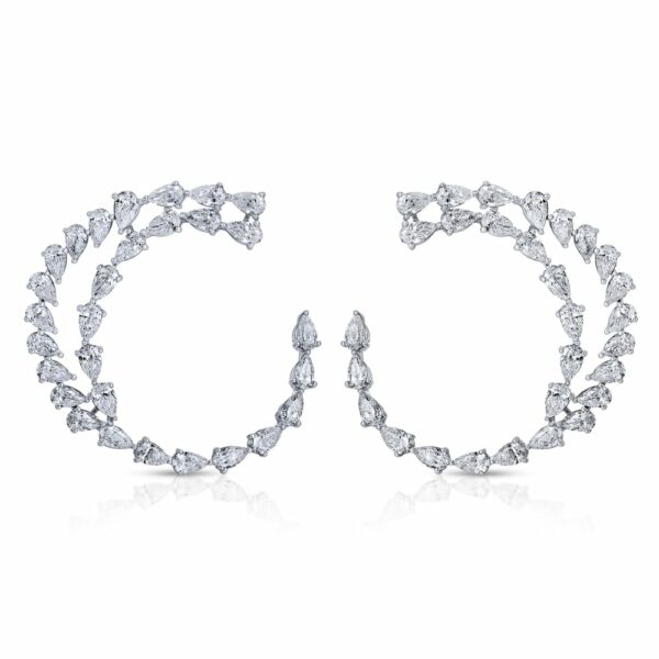 Pear Shape Diamond Loop Earrings