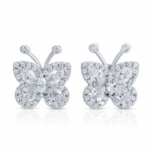 Marquise and Pear Shape Diamond Butterfly Earrings