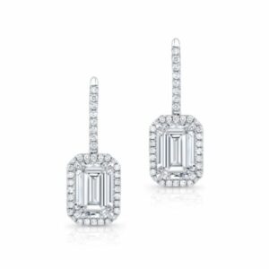 Emerald Cut Diamond Drop Earrings