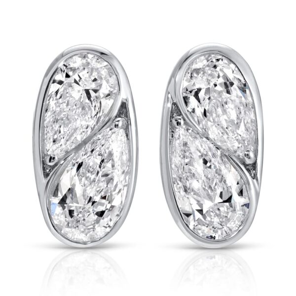 Bezel Set Pear Shape Diamond Earrings