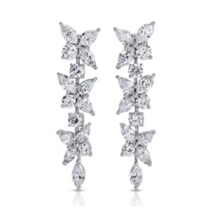 Mixed Cut Diamond Dangle Earrings