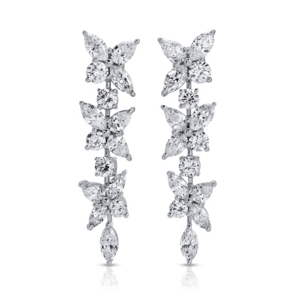 Mixed Cut Diamond Dangle Earrings