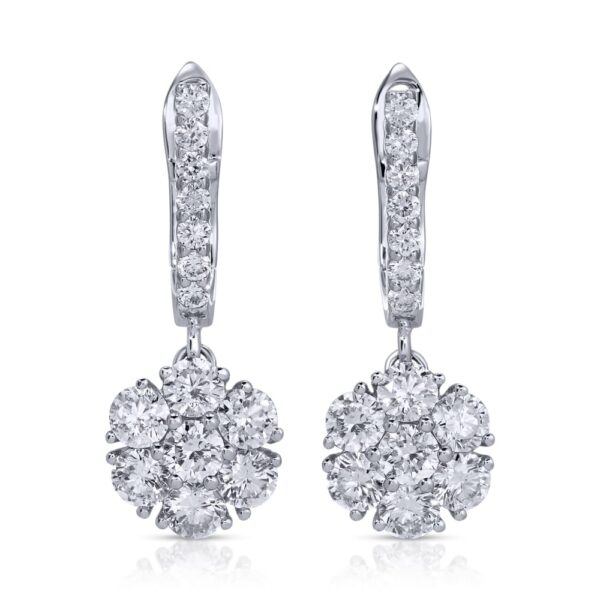 Round Cut Diamond Drop Earrings