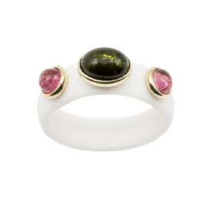 3 Stone Tourmaline Cabochon