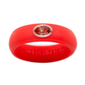 Red Oval Sapphire Silicone Ring