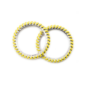 Sterling Silver Lemon Ceramic Twist Ring