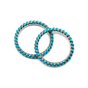 Sterling Silver Turquoise Ceramic Twist Ring