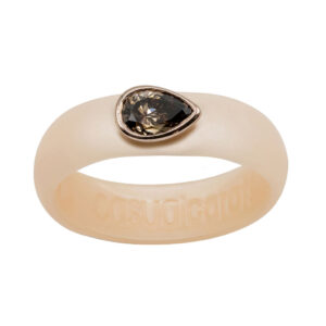 Cognac Pear Shape Diamond Silicone Ring
