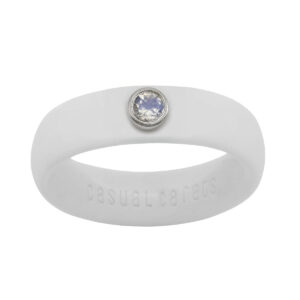 Faceted Rainbow Moonstone Silicone Ring