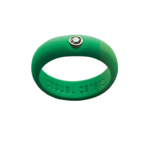 Kelly Green Silicone Ring-Sterling Lab Grown Diamond