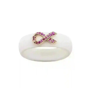 RUBY PINK RIBBON SILICONE RING