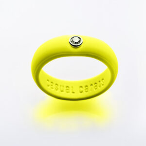 Neon Yellow Diamond Silicone Ring