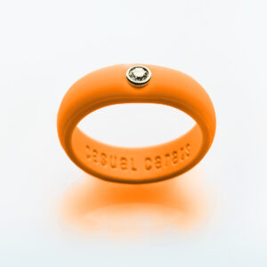 Neon Orange Diamond Silicone Ring