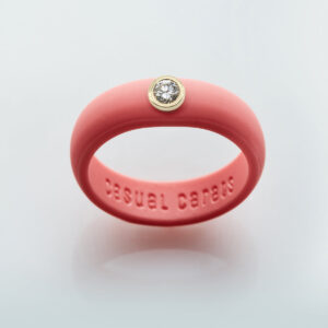 Coral Diamond Silicone Ring
