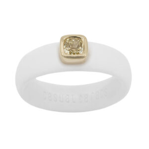 14K Cushion Yellow Diamond 0.33ct.