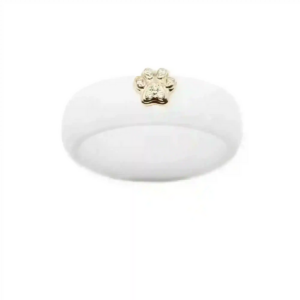 Diamond Paw Print Silicone Ring